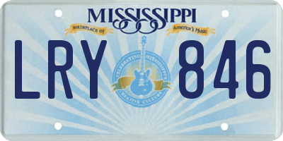 MS license plate LRY846
