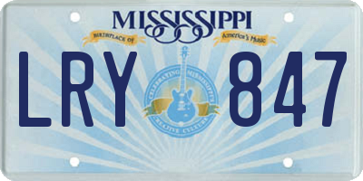 MS license plate LRY847