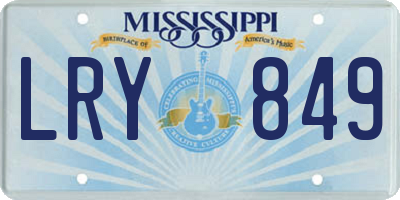 MS license plate LRY849