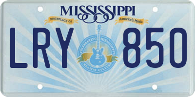 MS license plate LRY850
