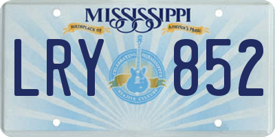 MS license plate LRY852