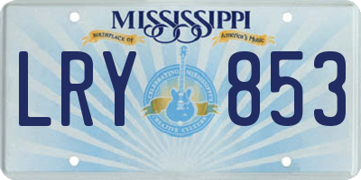 MS license plate LRY853