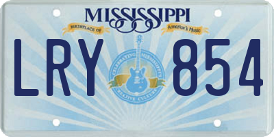 MS license plate LRY854