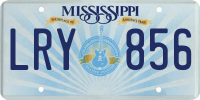 MS license plate LRY856