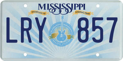MS license plate LRY857