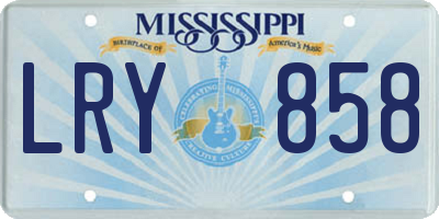 MS license plate LRY858