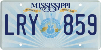 MS license plate LRY859