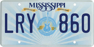 MS license plate LRY860