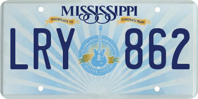 MS license plate LRY862