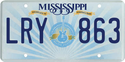 MS license plate LRY863