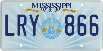 MS license plate LRY866