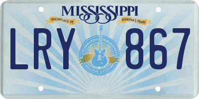 MS license plate LRY867