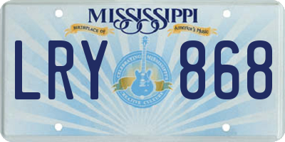 MS license plate LRY868