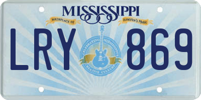 MS license plate LRY869