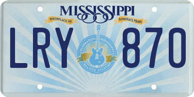 MS license plate LRY870