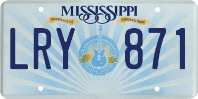 MS license plate LRY871