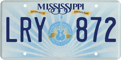 MS license plate LRY872
