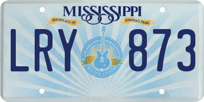 MS license plate LRY873