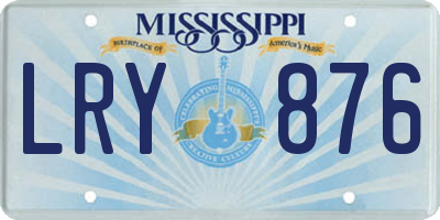 MS license plate LRY876