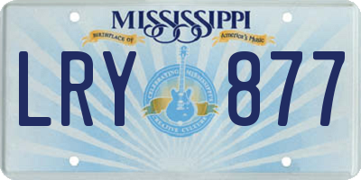 MS license plate LRY877