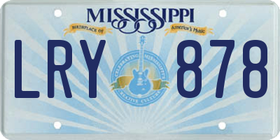 MS license plate LRY878