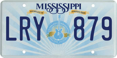 MS license plate LRY879