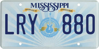 MS license plate LRY880