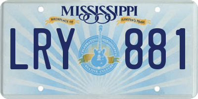 MS license plate LRY881