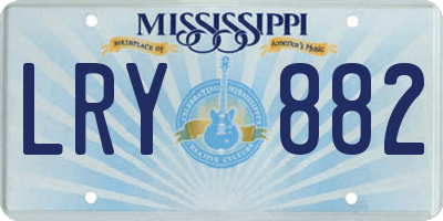MS license plate LRY882