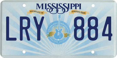 MS license plate LRY884