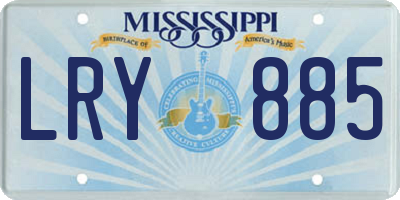 MS license plate LRY885