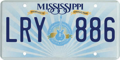 MS license plate LRY886