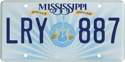 MS license plate LRY887