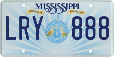 MS license plate LRY888