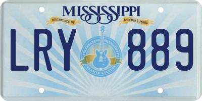MS license plate LRY889