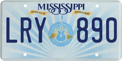 MS license plate LRY890