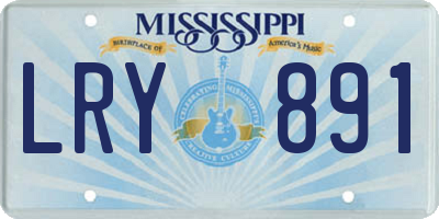 MS license plate LRY891