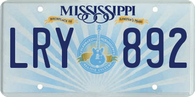 MS license plate LRY892