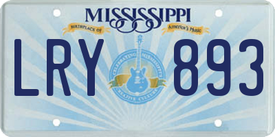 MS license plate LRY893