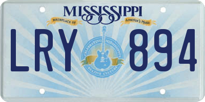 MS license plate LRY894