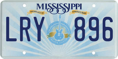 MS license plate LRY896