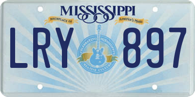 MS license plate LRY897