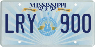 MS license plate LRY900