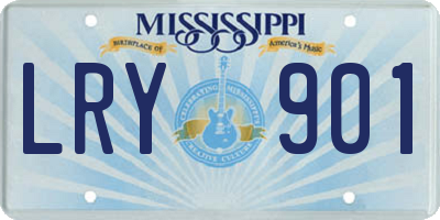 MS license plate LRY901