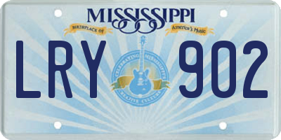 MS license plate LRY902