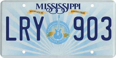 MS license plate LRY903