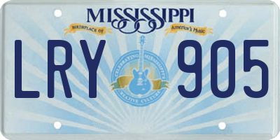 MS license plate LRY905