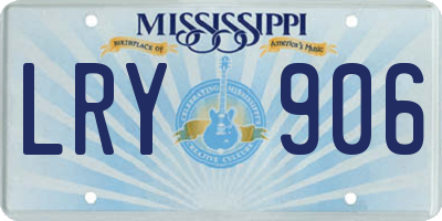 MS license plate LRY906