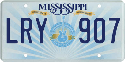 MS license plate LRY907