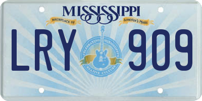 MS license plate LRY909
